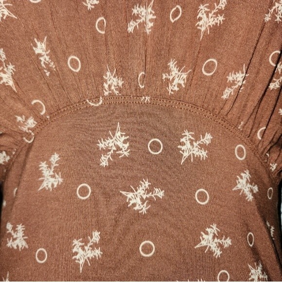 Free People NWT Soraya Rust Brown Open Back Tie Front 3/4 Sleeve Blouse Size M - Picture 6 of 9